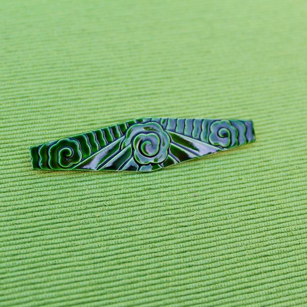 Large Art Nouveau Style Enamel Brooch