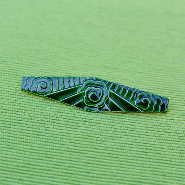 Large Art Nouveau Style Enamel Brooch