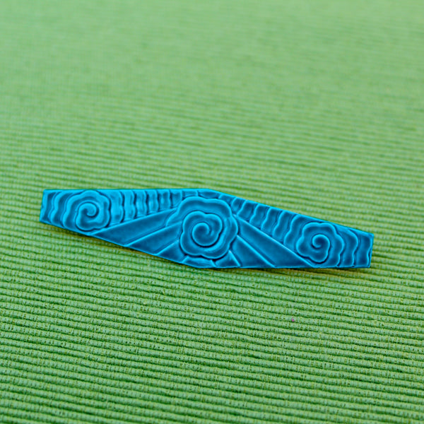 Large Art Nouveau Style Enamel Brooch