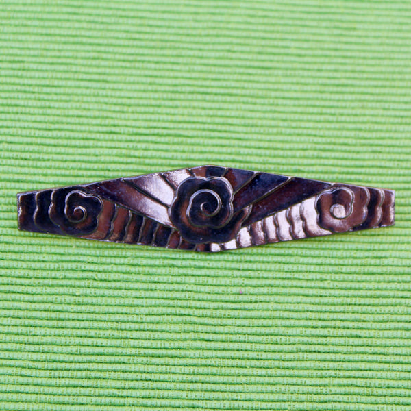 Large Art Nouveau Style Enamel Brooch