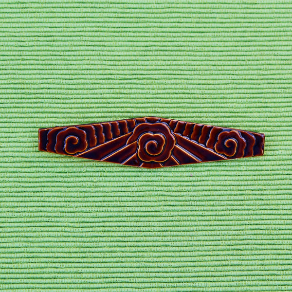 Large Art Nouveau Style Enamel Brooch