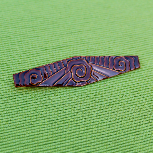 Large Art Nouveau Style Enamel Brooch