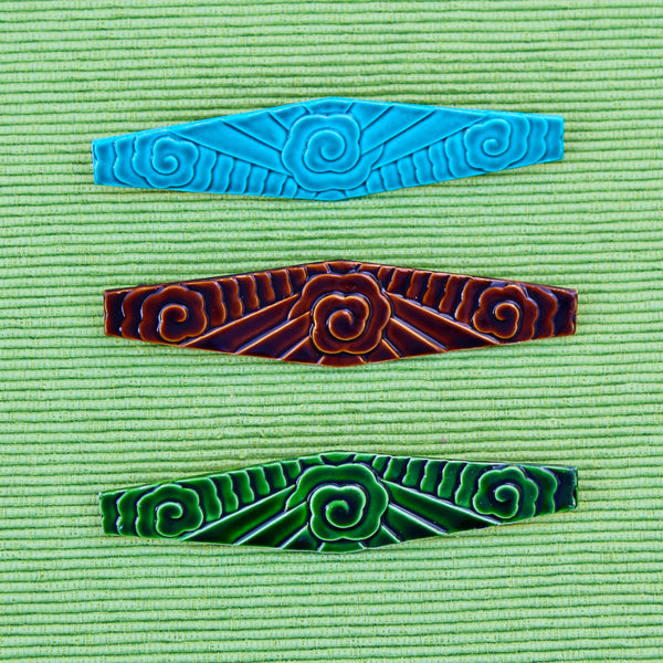 Large Art Nouveau Style Enamel Brooch