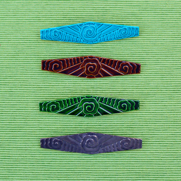 Large Art Nouveau Style Enamel Brooch