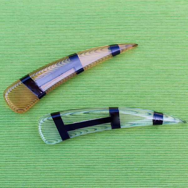 80s Lucite Striped Brooch