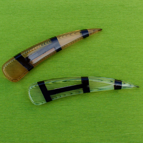 80s Lucite Striped Brooch