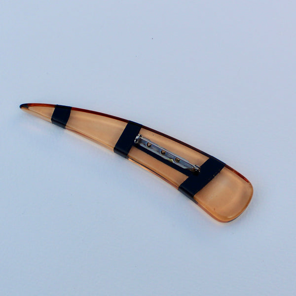 80s Lucite Striped Brooch