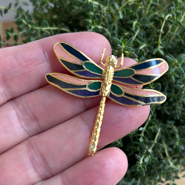 Cloisonné Enamel Dragonfly Brooches