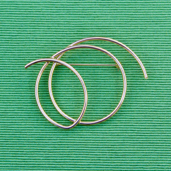 70s Abstract Spiral Brooch