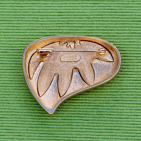 Orena Paris Leaf Brooch in Gold