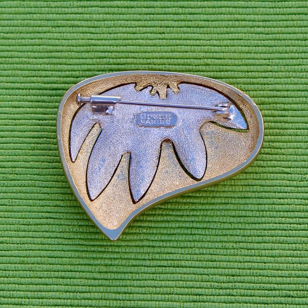 Orena Paris Leaf Brooch in Gold and Silver