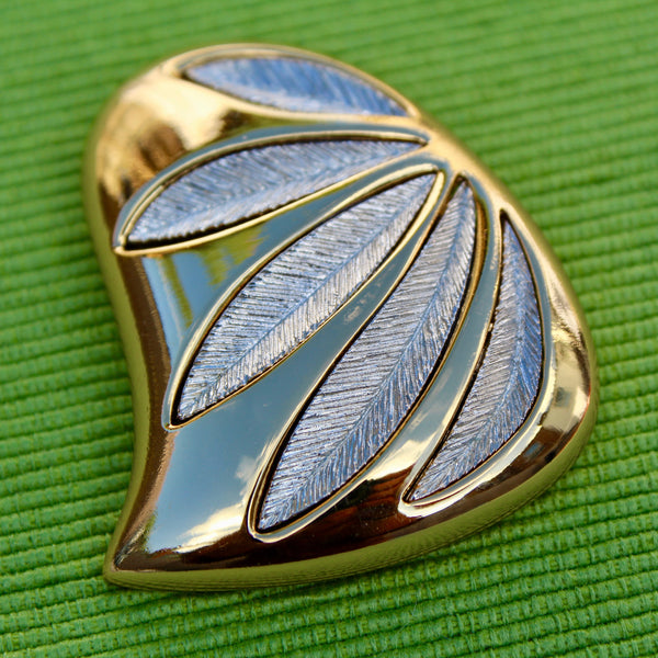 Orena Paris Leaf Brooch in Gold and Silver