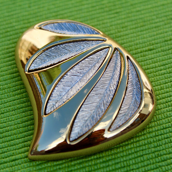 Orena Paris Leaf Brooch in Gold and Silver