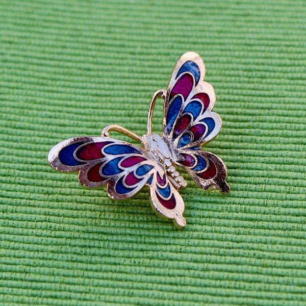 Cloisonné Enamel Butterfly Pins