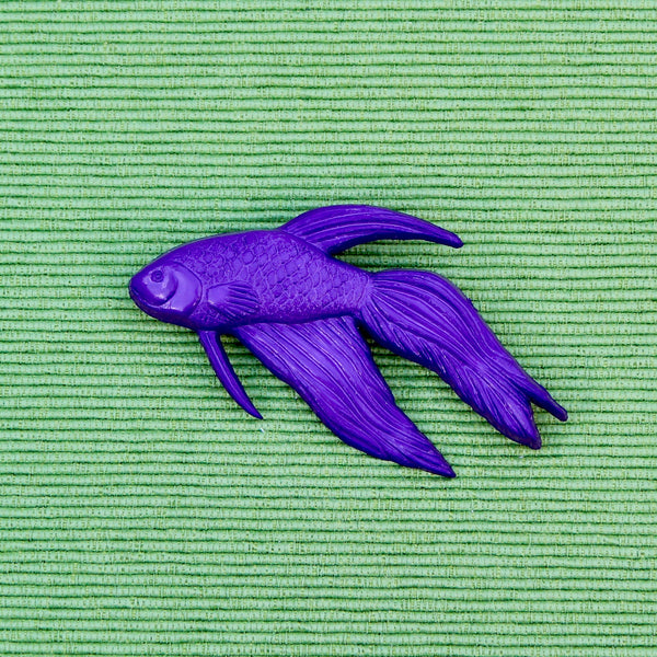 Purple Plastic Fish Brooch