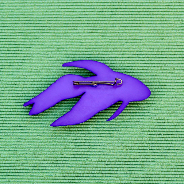 Purple Plastic Fish Brooch