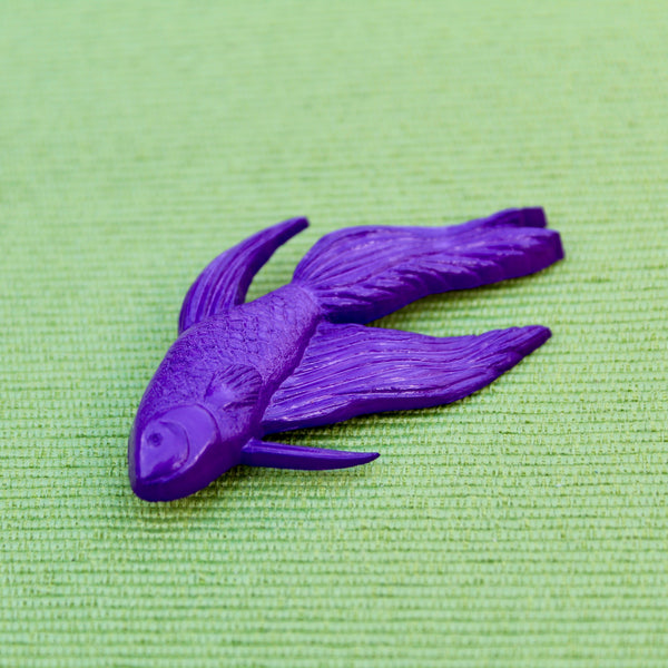 Purple Plastic Fish Brooch