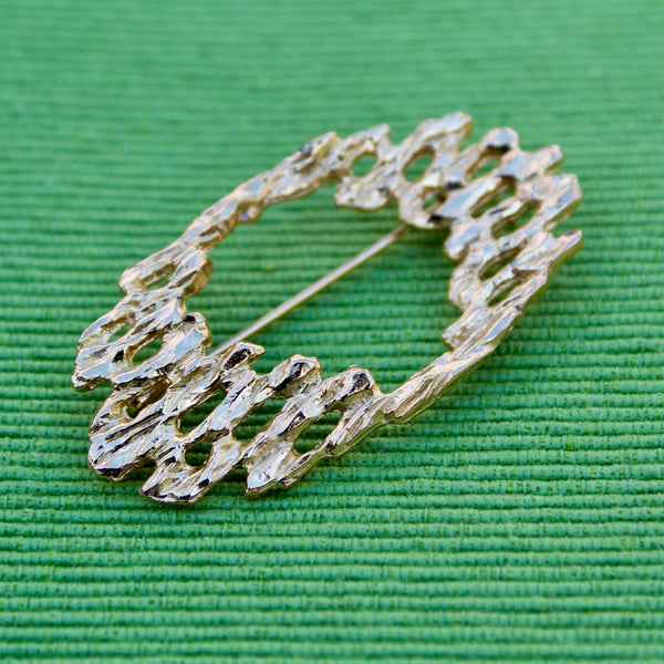 Gold Echo Brooch