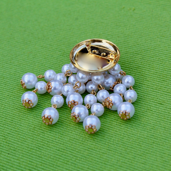 Pearl Waterfall Brooch