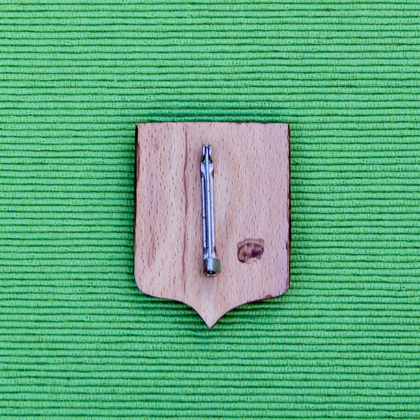 Wooden Mountain Goat Brooch