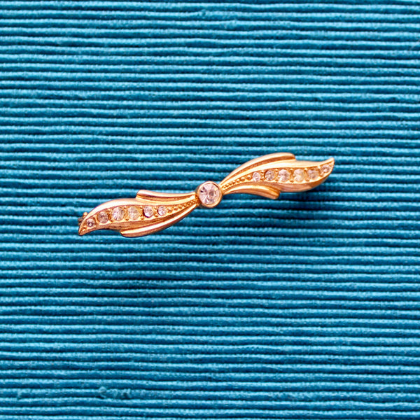 Rhinestone Brass Collar Pin by Jakob Bengel