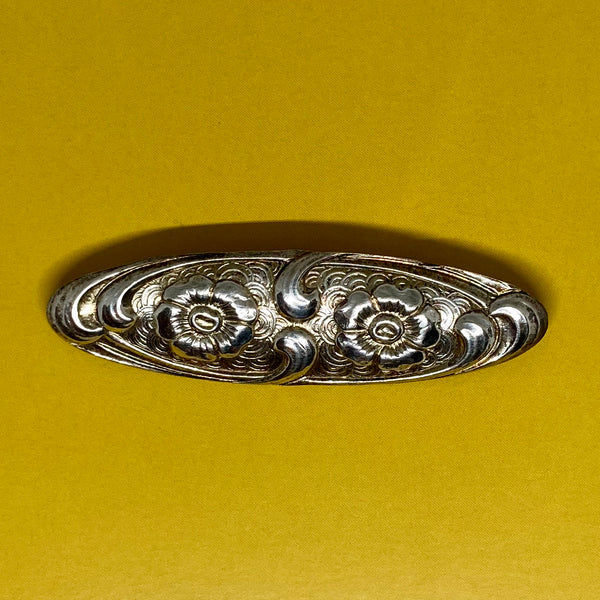 Floral Oval Jakob Bengel Machine Age Brooch