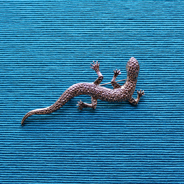 Silver Lizard Brooch