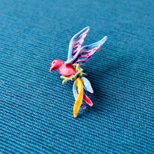 Painted Bird of Paradise Brooch