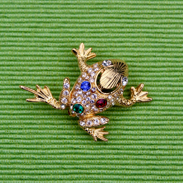 Sparkly Frog Triple Spots Brooch