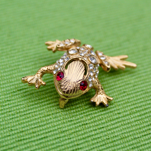 Sparkly Frog Red Eyes Brooch