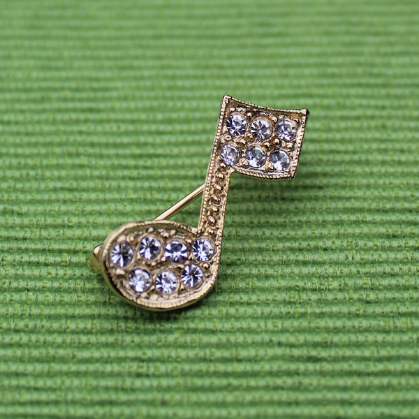 Gold Rhinestone Music Notes