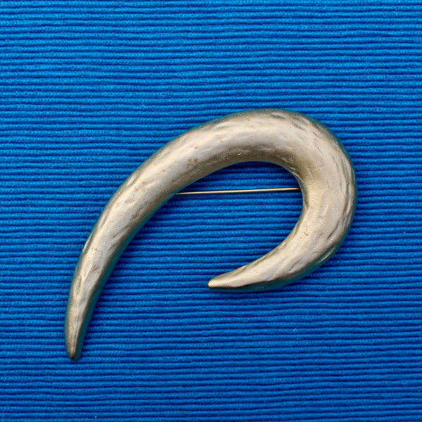 Gold Swoosh Brooch