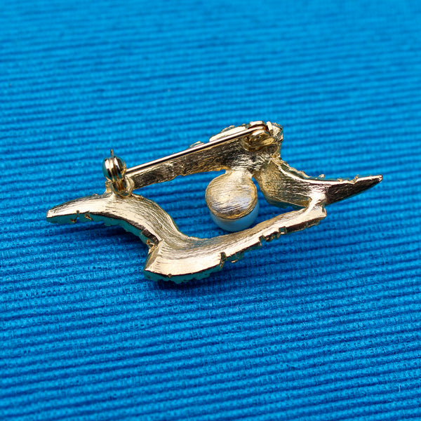 Abstract Pearl Brooch