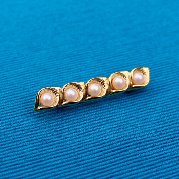 Five Pearl Bar Pin