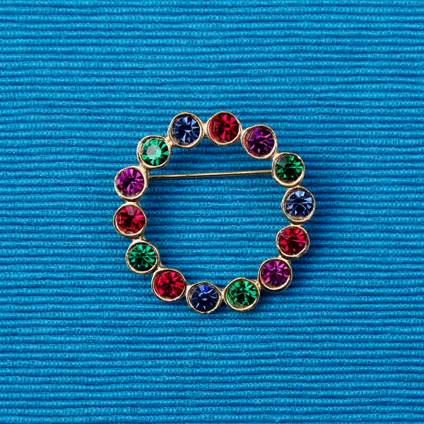 Multi-Colour Wreath Brooch
