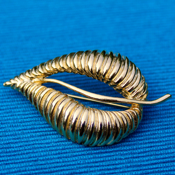 Modernist Open Leaf Brooch