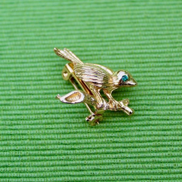 Gold Bird Brooch