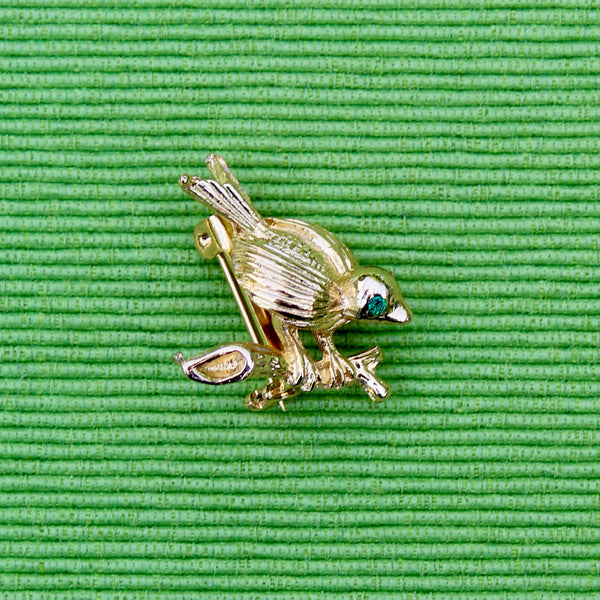 Gold Bird Brooch