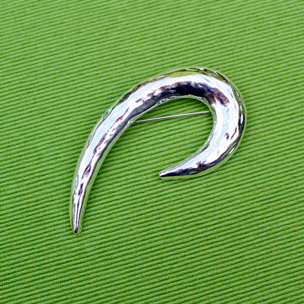 Silver Swoosh Brooch