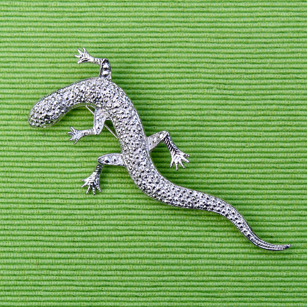 Silver Lizard Brooch