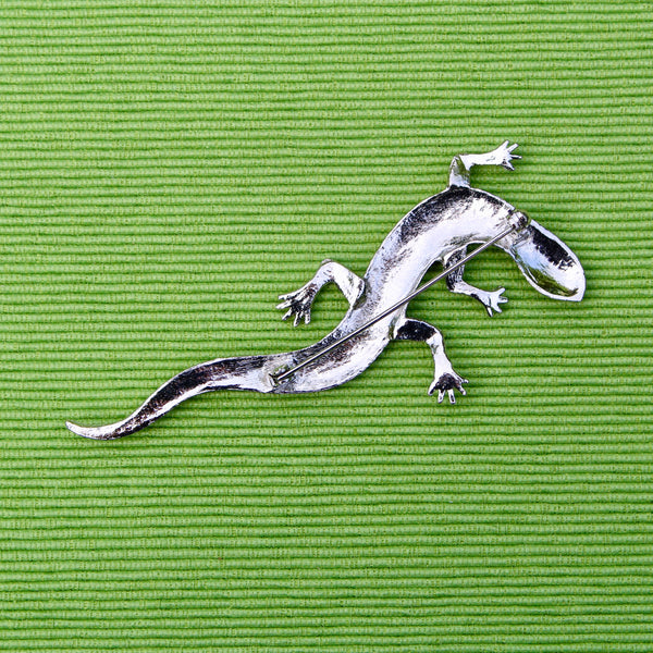 Silver Lizard Brooch