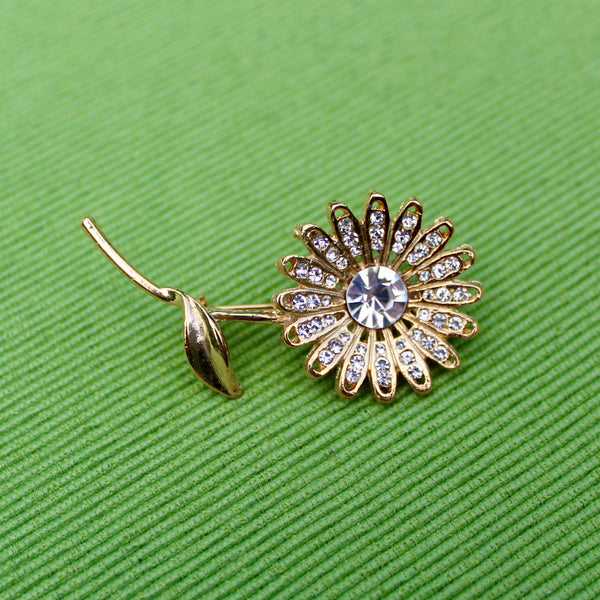 Rhinestone Daisy Brooch