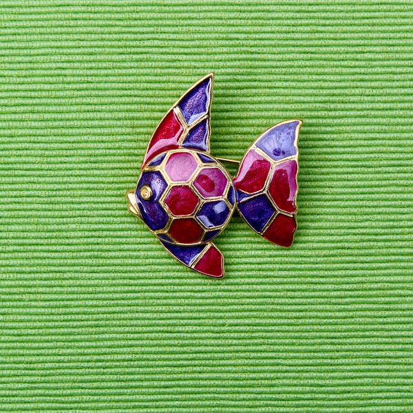 Tropical Fish Brooch Purple