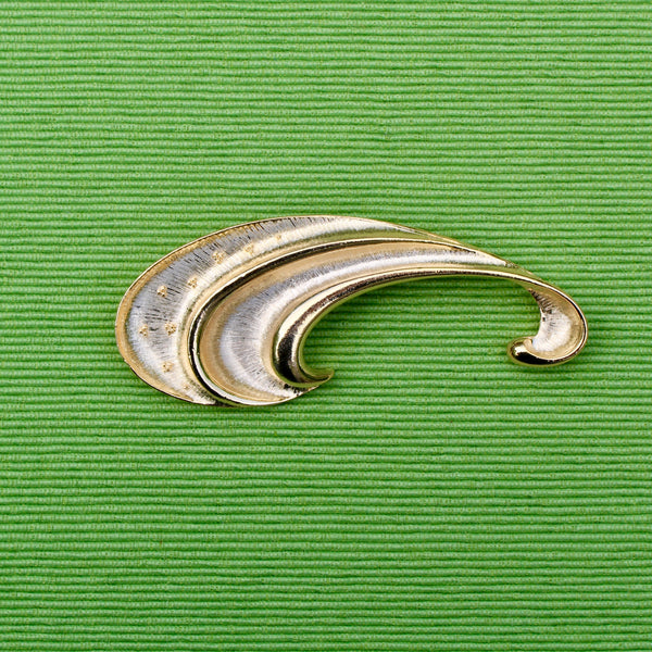 Modernist Gold Swirl Brooch