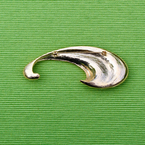 Modernist Gold Swirl Brooch