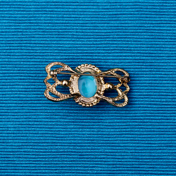 Regency Cabochon Turquoise Brooch