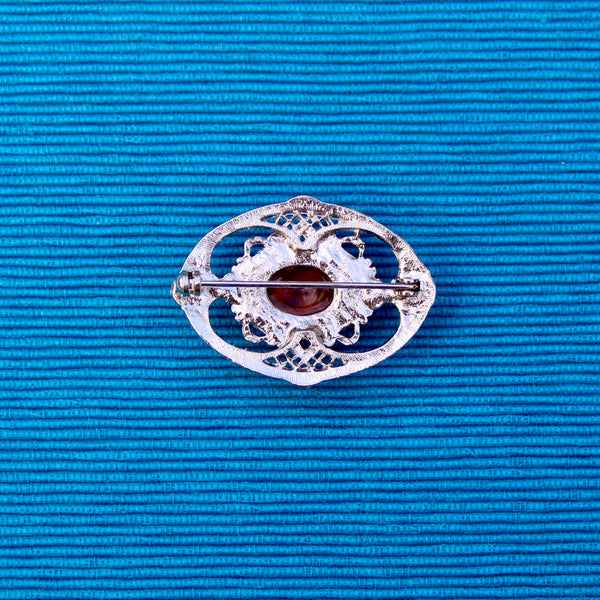 Gothic Oval Brown Brooch