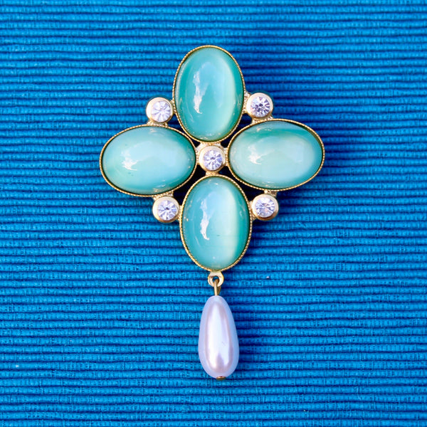 Light Green Drop Brooch