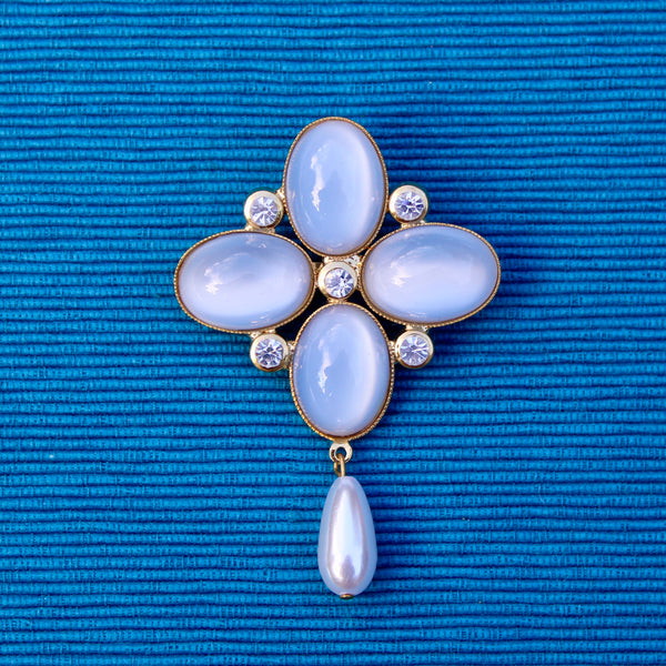 Light Blue Drop Brooch