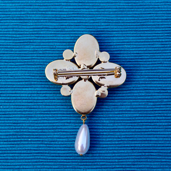 Light Blue Drop Brooch